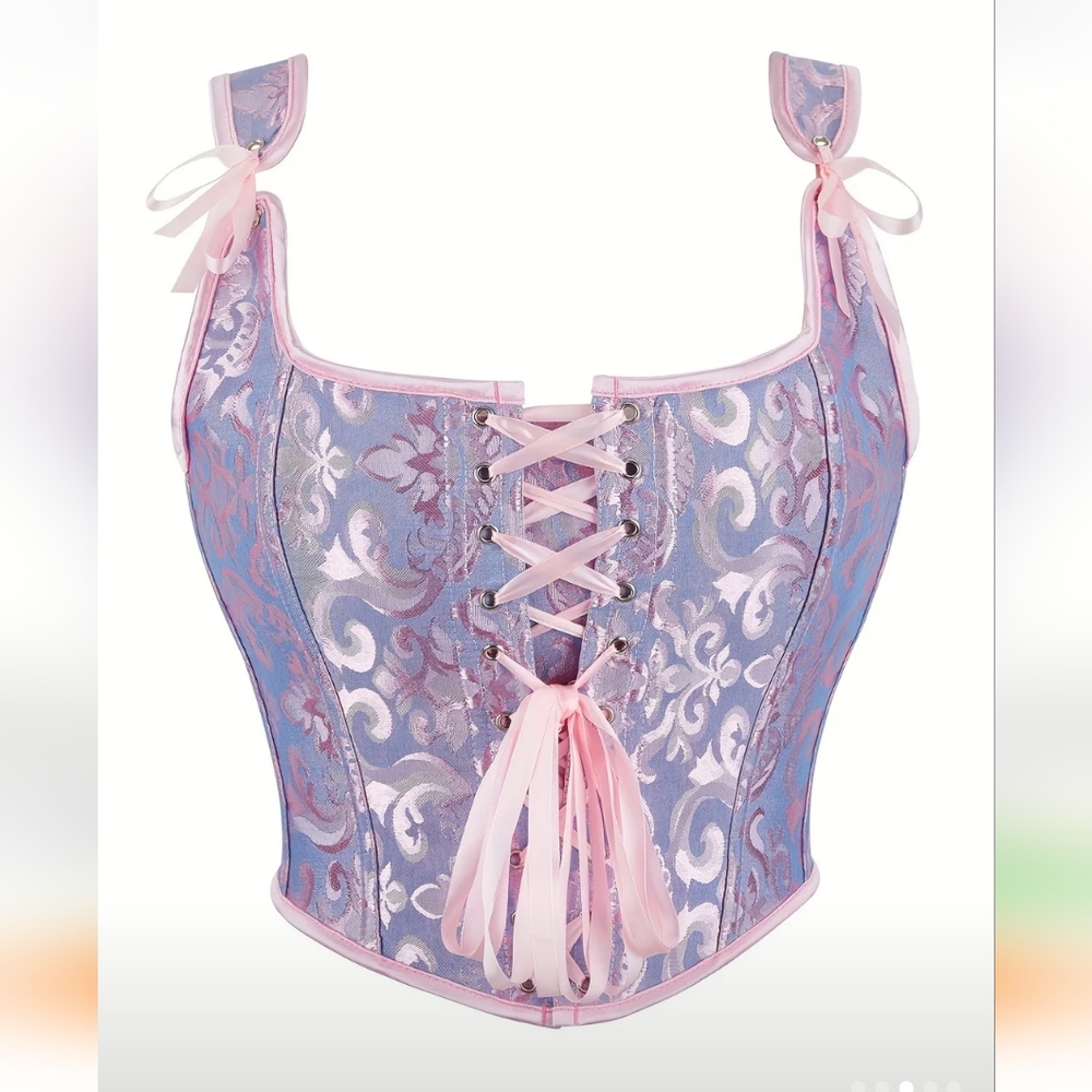 Elegant Blue and Pink Corset